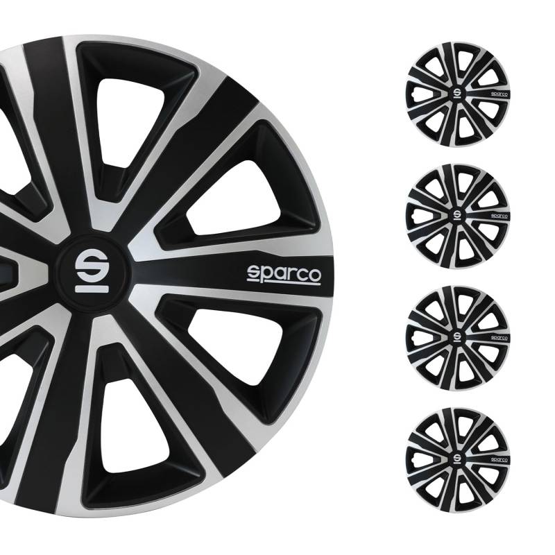 Sparco Radzierblenden Palermo - 16-Zoll - Silber/Schwarz - Satz mit 4 Stück von Sparco
