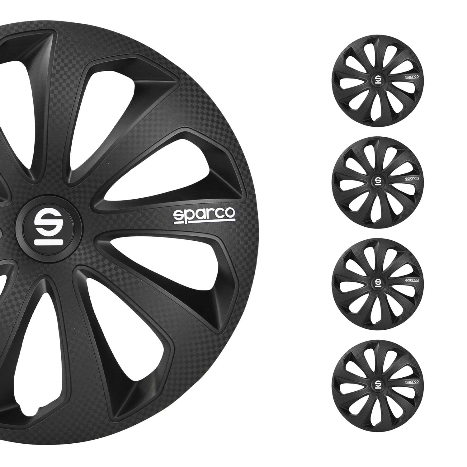 Satz Sparco Radzierblenden Sicilia 15-Zoll Schwarz/Karbon von Sparco