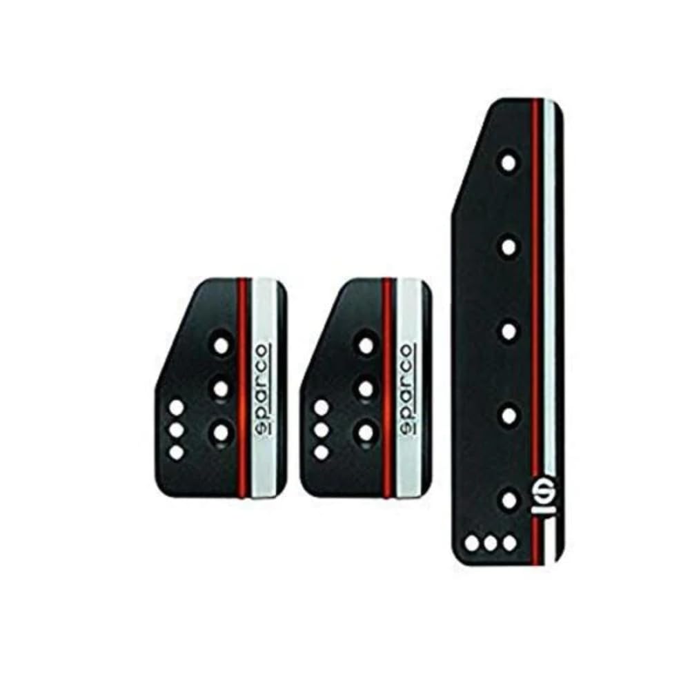 Sparco Satz Sportpedale 'Settanta' - Schwarz Aluminium + Weiß/Orange - Handgeschaltet - Stehend Pedal Sparco Satz Sportpedale 'Settanta' - Schwarz Aluminium + Weiß/Orange - Handgeschaltet - Stehend Pedal von Sparco