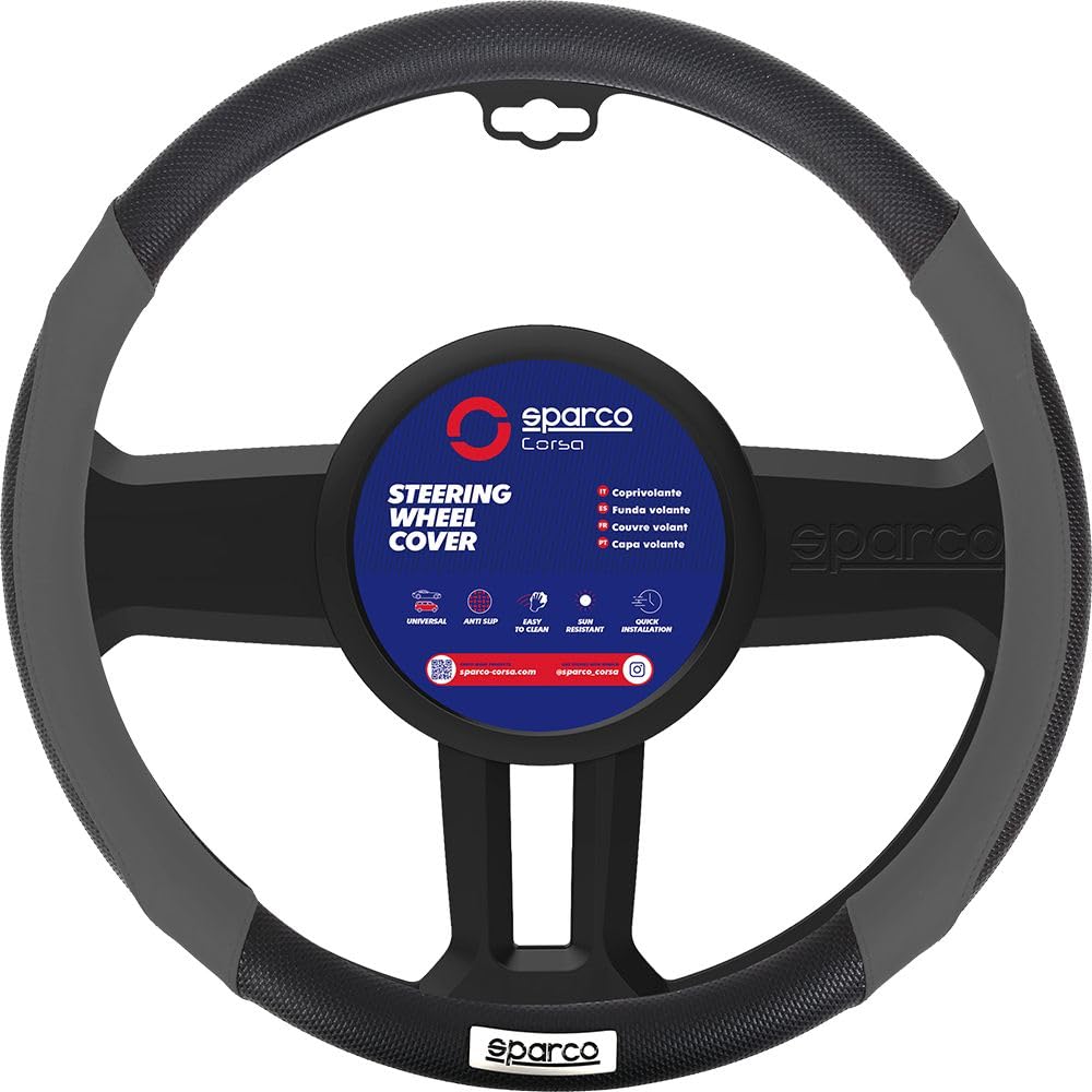 SPARCO SPC1113GR Steering Wheel Cover C1113 Black/Grey Universal CAR von Sparco