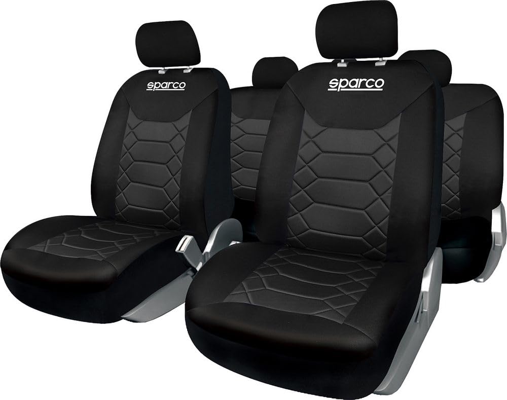Universal-Set SPC1016 komplette Autositzbezüge Wabenstruktur schwarz Universal-Set SPC1016 komplette Autositzbezüge Wabenstruktur schwarz von Sparco