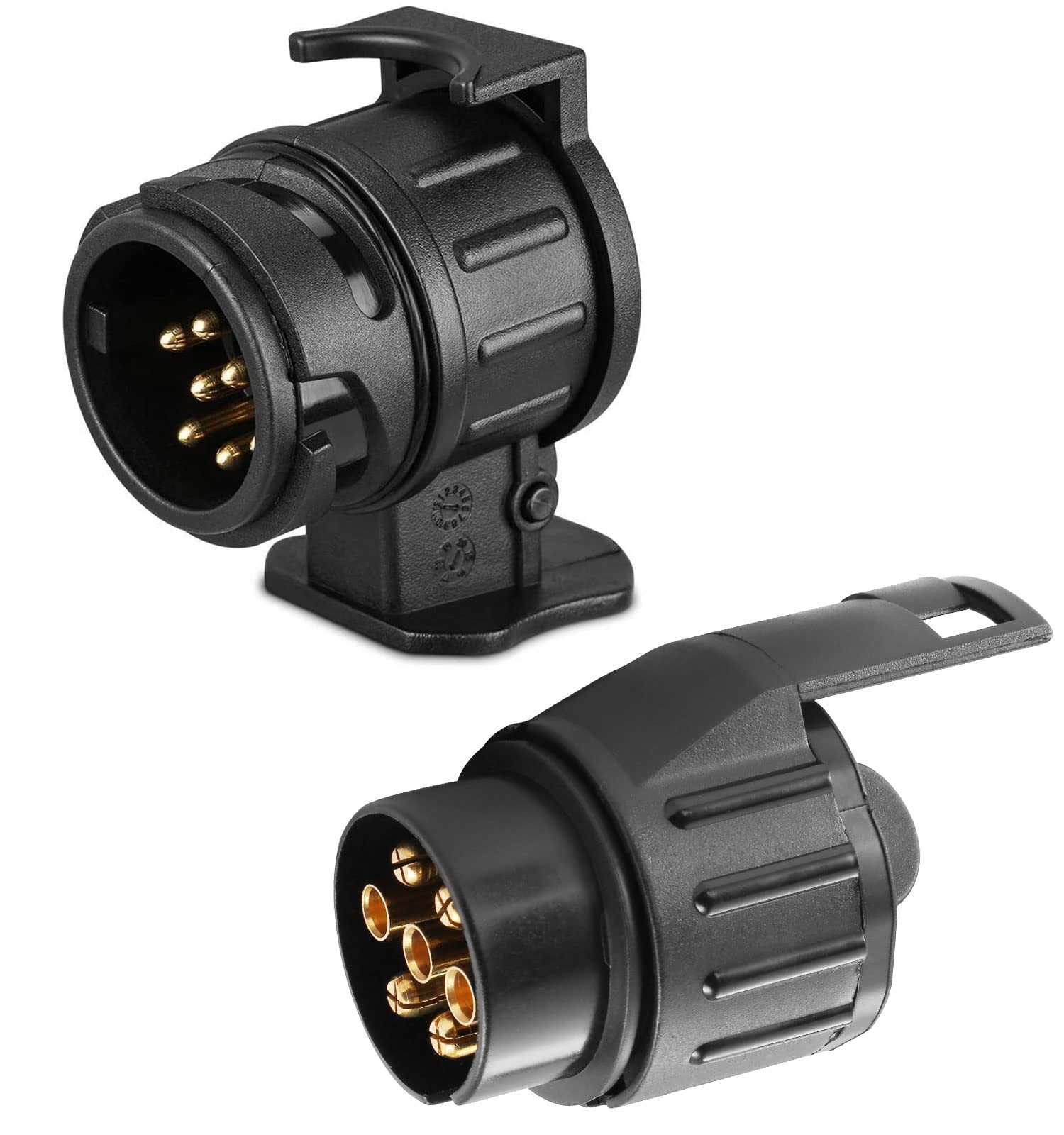 SPARKMOTO 13 auf 7 polig Anhänger Adapter und 7 auf 13 polig Adapter Kit,Auto zu Hänger Adapter für PKW AHK Fahrradträger adapter,Anhängerkupplung Steckdose Adapterstück Adapter Konverter mit cover(B) SPARKMOTO 13 auf 7 polig Anhänger Adapter und 7 auf 13 polig Adapter Kit,Auto zu Hänger Adapter für PKW AHK Fahrradträger adapter,Anhängerkupplung Steckdose Adapterstück Adapter Konverter mit cover(B) von SPARKMOTO