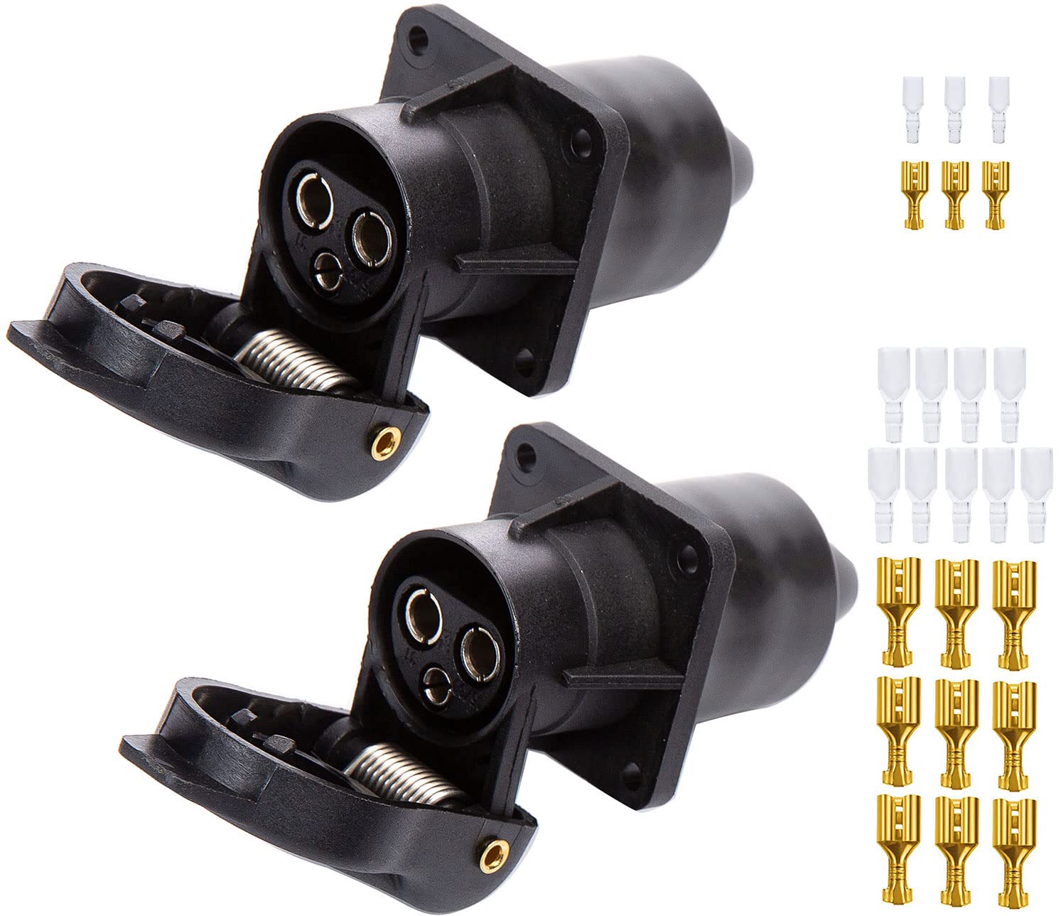 SPARKMOTO 2 Stück Steckdose 3 Polig, 12V 24V Traktor 3 polig Steckdose, Din 9680 Wasserdicht Landmaschinen Steckdose 3 Polig Für Traktor Anhänger LKW Mit Installation Flachsteckhülsen und Isolierhülse SPARKMOTO 2 Stück Steckdose 3 Polig, 12V 24V Traktor 3 polig Steckdose, Din 9680 Wasserdicht Landmaschinen Steckdose 3 Polig Für Traktor Anhänger LKW Mit Installation Flachsteckhülsen und Isolierhülse von SPARKMOTO