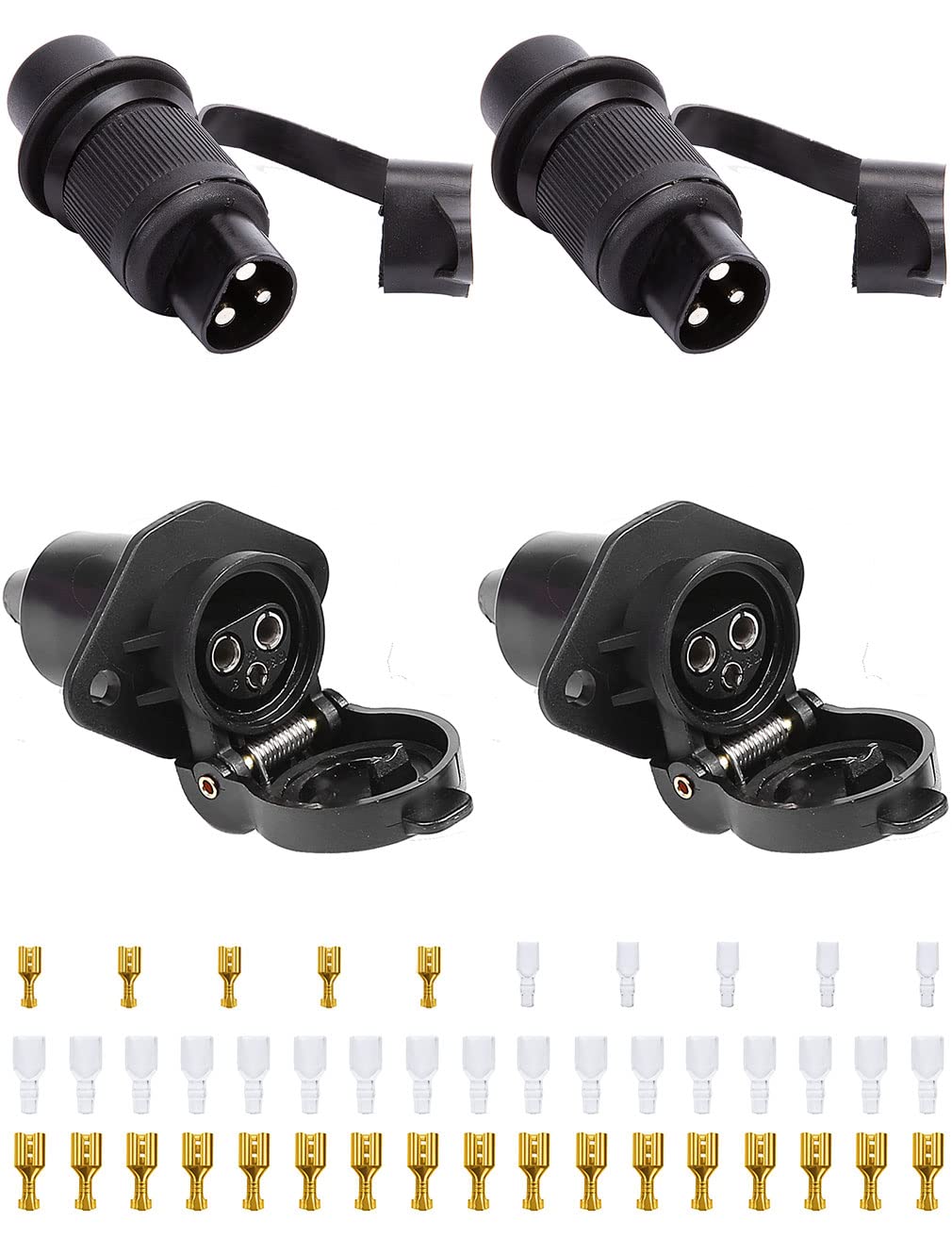 SPARKMOTO 2 Stück Steckdose 3 Polig und Stecker 3 Polig, 12V 24V Traktor 3 polig Steckdose Stecker, Din 9680 Wasserdicht Landmaschinen Stecker Steckdose 3 Polig Für Traktor Anhänger LKW PKW(2 Stück) SPARKMOTO 2 Stück Steckdose 3 Polig und Stecker 3 Polig, 12V 24V Traktor 3 polig Steckdose Stecker, Din 9680 Wasserdicht Landmaschinen Stecker Steckdose 3 Polig Für Traktor Anhänger LKW PKW(2 Stück) von SPARKMOTO