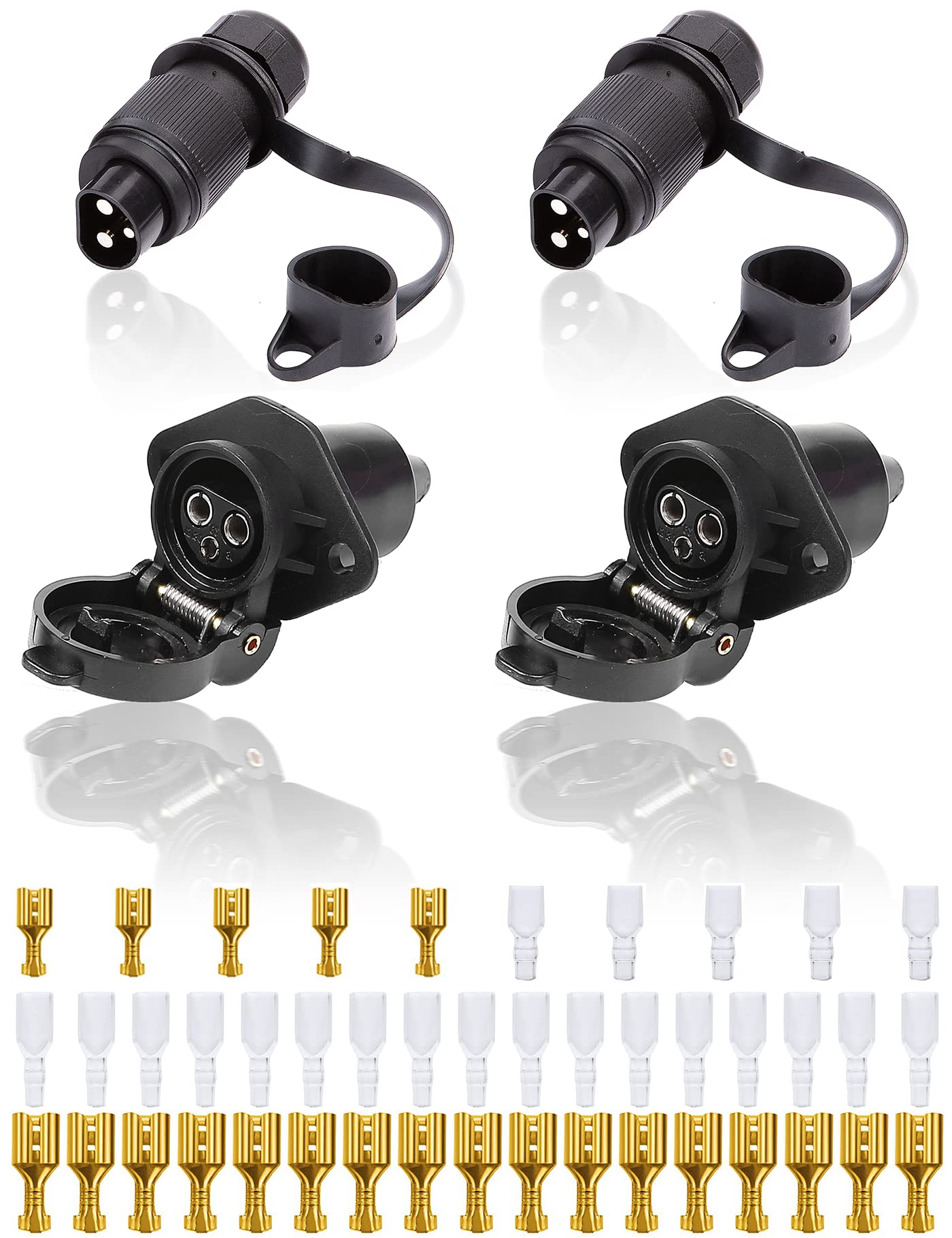 SPARKMOTO 2 Stück x 3 Polig Traktor Stecker Steckdose 12V 24V, nach DIN 9680,Wasserdicht Stecker Steckdose 3 Polig Für Traktor PKW RV LKW KFZ Anhänger Landmaschinen 3 Polig Stecker Steckdose(2 Stück) SPARKMOTO 2 Stück x 3 Polig Traktor Stecker Steckdose 12V 24V, nach DIN 9680,Wasserdicht Stecker Steckdose 3 Polig Für Traktor PKW RV LKW KFZ Anhänger Landmaschinen 3 Polig Stecker Steckdose(2 Stück) von SPARKMOTO