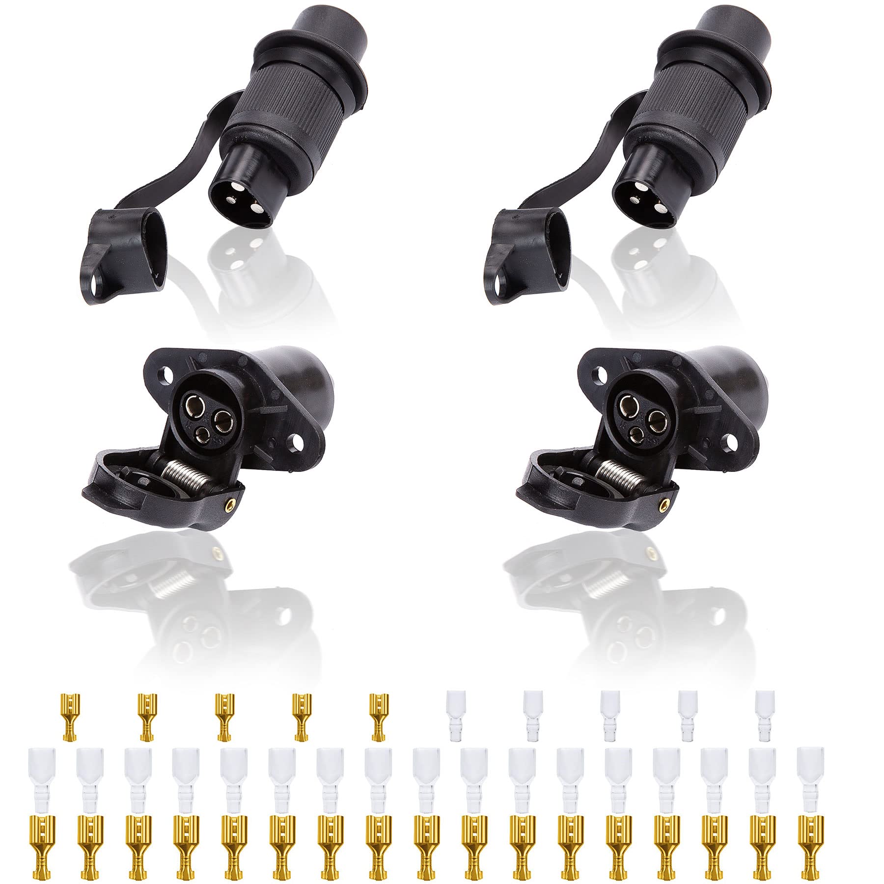 SPARKMOTO 2 Stück x 3 Poliger Stecker Und 2 Stück x 3 Polige Steckdose,12V 24V Traktor Stecker 3 Polig Traktor Steckdose 3 Polig,DIN 9680,Wasserdicht Stecker Steckdose 3 Polig Für Traktor (2 Stück) SPARKMOTO 2 Stück x 3 Poliger Stecker Und 2 Stück x 3 Polige Steckdose,12V 24V Traktor Stecker 3 Polig Traktor Steckdose 3 Polig,DIN 9680,Wasserdicht Stecker Steckdose 3 Polig Für Traktor (2 Stück) von SPARKMOTO
