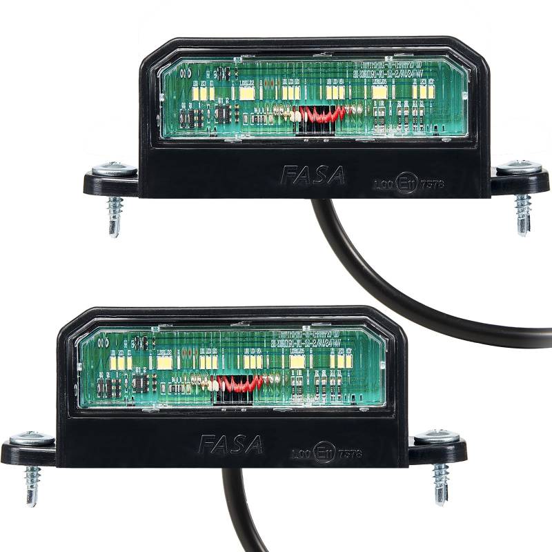 SPARKMOTO 2 x Kennzeichenbeleuchtung anhänger led 12v 24v Wasserdicht, Nummernschildbeleuchtung Hinten LED für Anhänger,Bootsanhänger, ECE und EMC Zulassung,kühles Weiß Licht Kennzeichenleuchte LED von SPARKMOTO