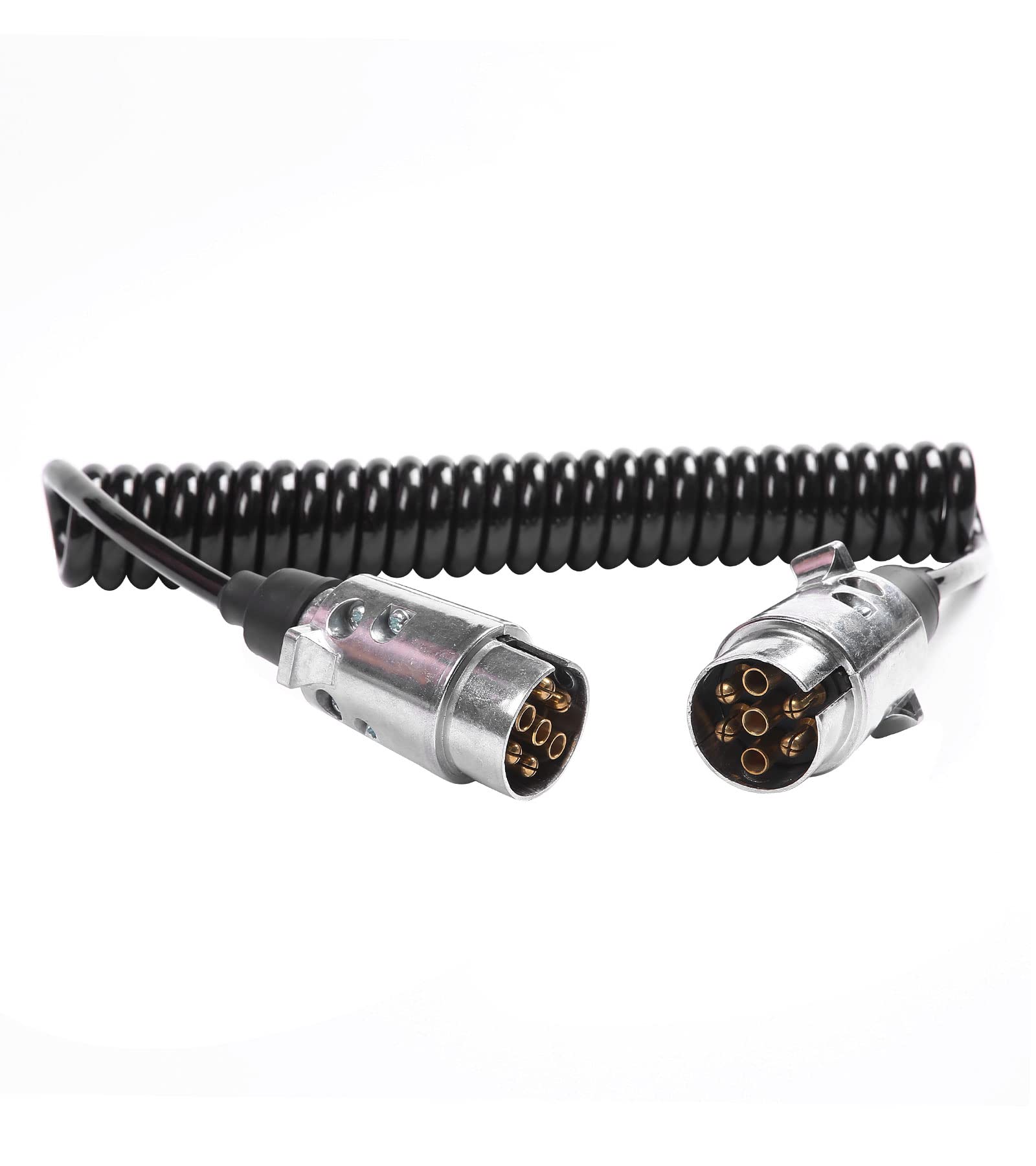 SPARKMOTO 2.6M Anhänger Verlängerungskabel 7 polig mit 2 Metall Anhänger Stecker,Spiralkabel Anhänger Verbindungskabel 2.6m 7-polig für Auto Anhänger RV LKW Wohnwagen,7 Polig Spiral Anhängerkabel SPARKMOTO 2.6M Anhänger Verlängerungskabel 7 polig mit 2 Metall Anhänger Stecker,Spiralkabel Anhänger Verbindungskabel 2.6m 7-polig für Auto Anhänger RV LKW Wohnwagen,7 Polig Spiral Anhängerkabel von SPARKMOTO