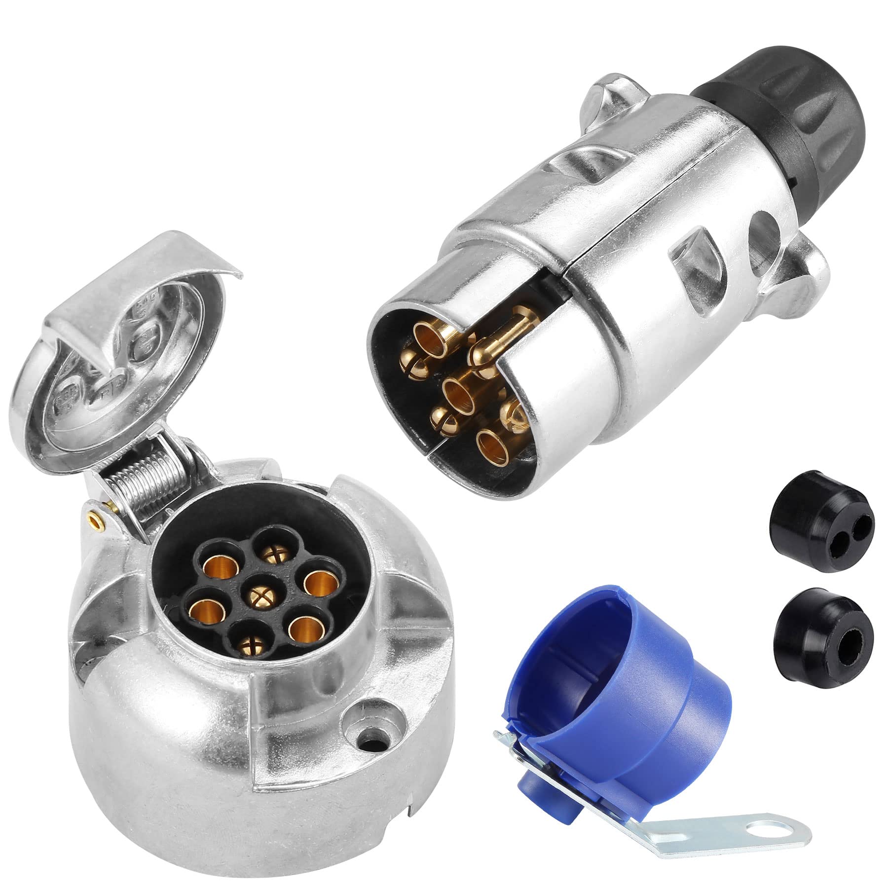 SPARKMOTO Anhänger Aluminiumgehäuse Stecker 7 Polig Steckdose 7 Polig Set,mit Steckerhalter,12V Wasserdicht Metall 7 Polige Anhänger Stecker Steckdose Für KFZ Wohnwagen AHK Adapter Stecker Steckdose SPARKMOTO Anhänger Aluminiumgehäuse Stecker 7 Polig Steckdose 7 Polig Set,mit Steckerhalter,12V Wasserdicht Metall 7 Polige Anhänger Stecker Steckdose Für KFZ Wohnwagen AHK Adapter Stecker Steckdose von SPARKMOTO