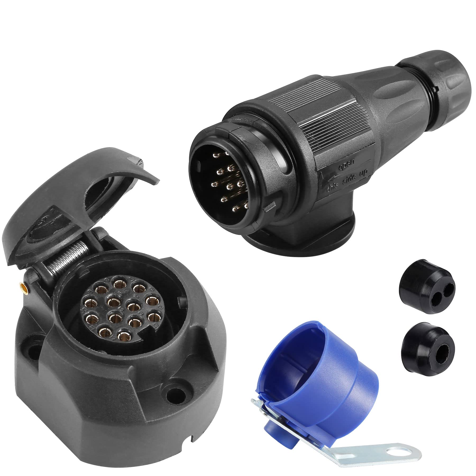 SPARKMOTO Anhänger Stecker 13 Polig und Anhänger Steckdose 13 Polig,mit Halter Anhängerstecker,12V Wasserdicht 13 Polige Wohnwagen Anhänger Stecker Steckdose AHK Steckdose Stecker nach ISO11446(lang) SPARKMOTO Anhänger Stecker 13 Polig und Anhänger Steckdose 13 Polig,mit Halter Anhängerstecker,12V Wasserdicht 13 Polige Wohnwagen Anhänger Stecker Steckdose AHK Steckdose Stecker nach ISO11446(lang) von SPARKMOTO