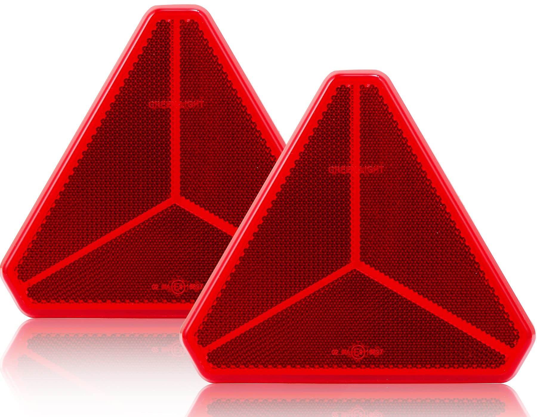 SPARKMOTO Anhänger dreieck Reflektor,Reflektoren anhänger selbstklebend,Rote Dreieck Rückstrahler,Anhänger Reflektor Dreieck,Nach ECE R3 Class IIIA Norm,Rot Reflektor Dreiecke für Anhänger(2 Stück) von SPARKMOTO