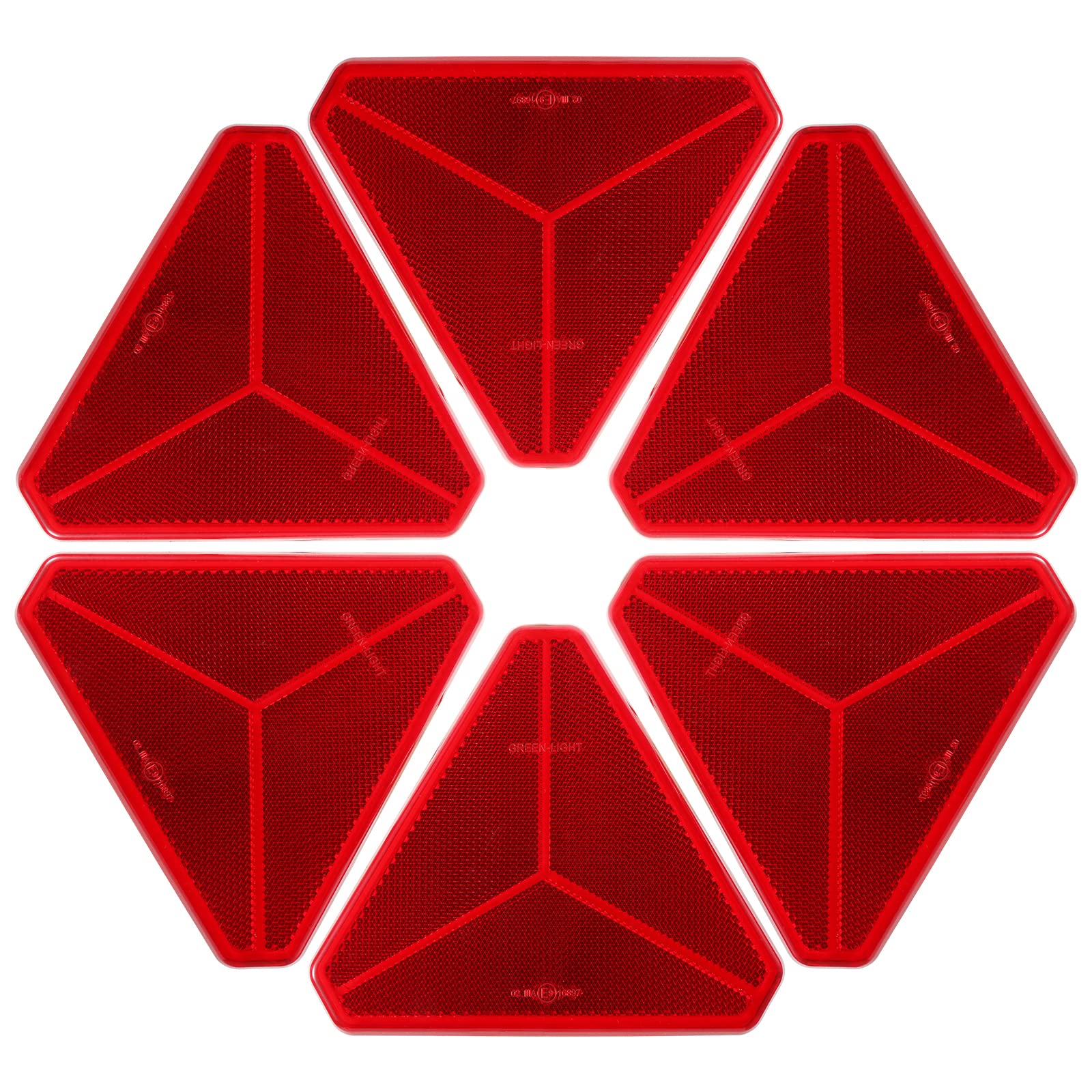 SPARKMOTO Dreieck Rückstrahler, 6 Stück reflektoren anhänger pkw selbstklebend,Nach ECE R3 Class IIIA Anhänger Reflektor Dreiecke,Reflektor für Anhänger rot,Reflektoren rückstrahler anhänger(6 Stück) von SPARKMOTO