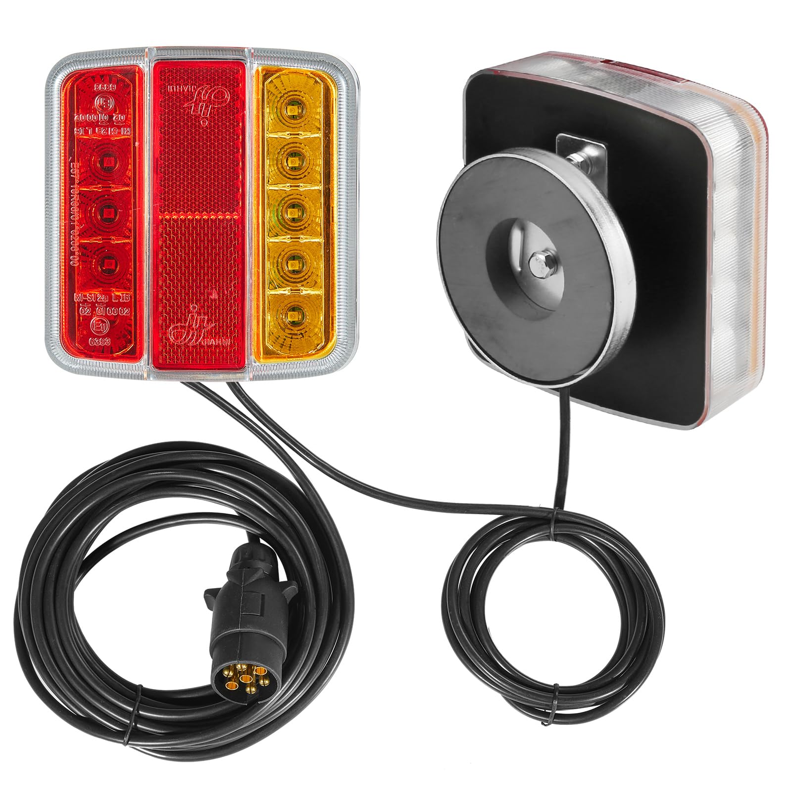 SPARKMOTO LED Rückleuchten Anhänger Mit Magnet, Rücklicht Anhänger Beleuchtung 7 polig komplettset Magnetisch 12V verkabelt 7 polig Stecker und 7,5m Kabel, 5 Funktionen SPARKMOTO LED Rückleuchten Anhänger Mit Magnet, Rücklicht Anhänger Beleuchtung 7 polig komplettset Magnetisch 12V verkabelt 7 polig Stecker und 7,5m Kabel, 5 Funktionen von SPARKMOTO