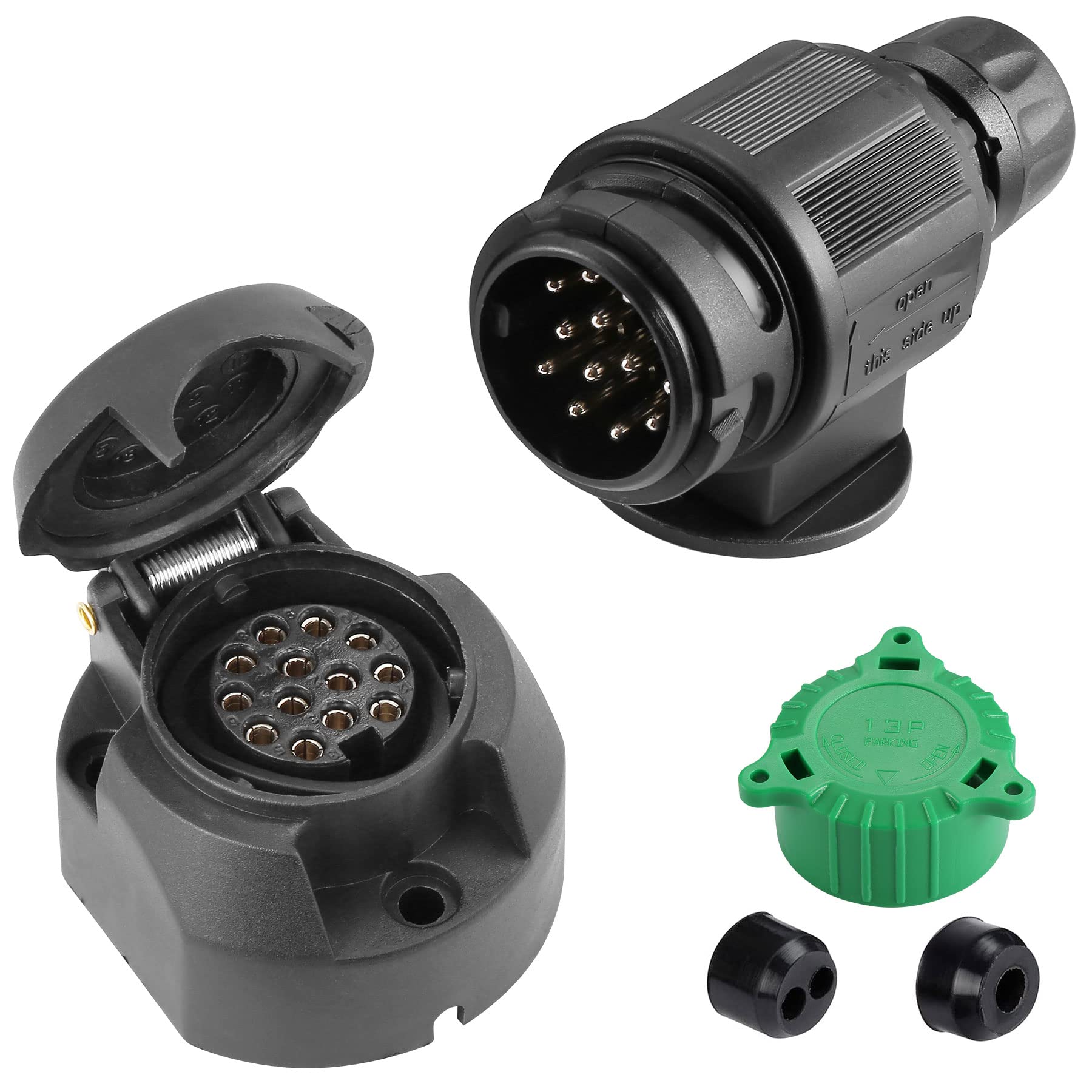 SPARKMOTO Marke Anhänger Stecker 13 Polig und Anhänger Steckdose 13 Polig,12V Wasserdicht 13 Poliger Anhänger Stecker Steckdose für KFZ Anhänger Wohnmobil RV AHK Adapter Stecker Steckdose(Klassisch) SPARKMOTO Marke Anhänger Stecker 13 Polig und Anhänger Steckdose 13 Polig,12V Wasserdicht 13 Poliger Anhänger Stecker Steckdose für KFZ Anhänger Wohnmobil RV AHK Adapter Stecker Steckdose(Klassisch) von SPARKMOTO