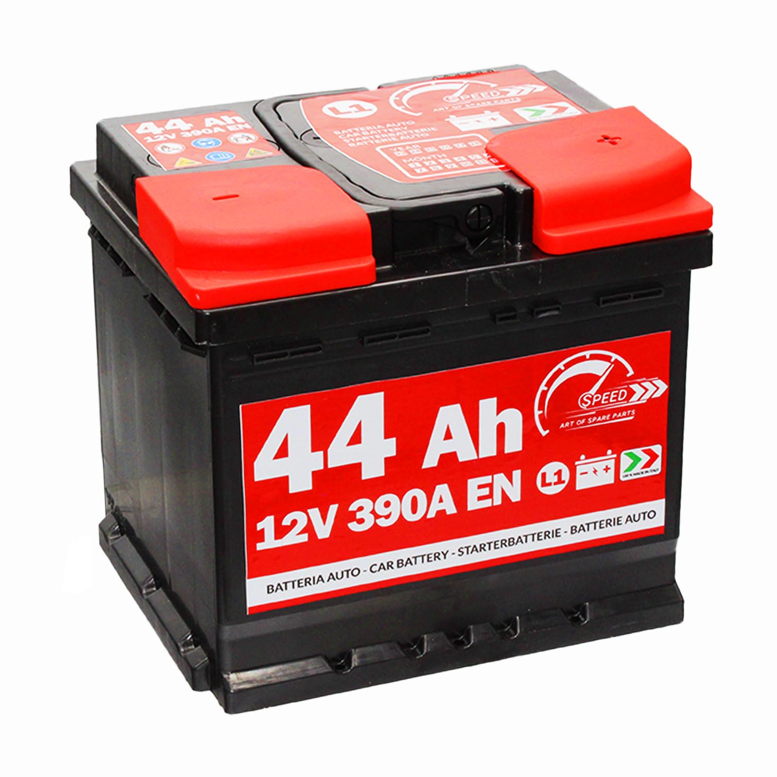 Autobatterie Speed von SMC Code L144 44 Ah 390 A Pluspol rechts 12 V Autobatterie Speed von SMC Code L144 44 Ah 390 A Pluspol rechts 12 V von SPEED