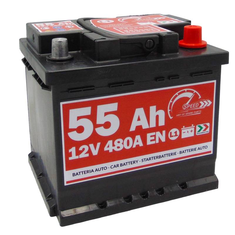 Batterie Auto Original Speed by SMC Code 7903430 L155 12 V 55 Ah 480 A en mit Pluspol RECHTS von SMC