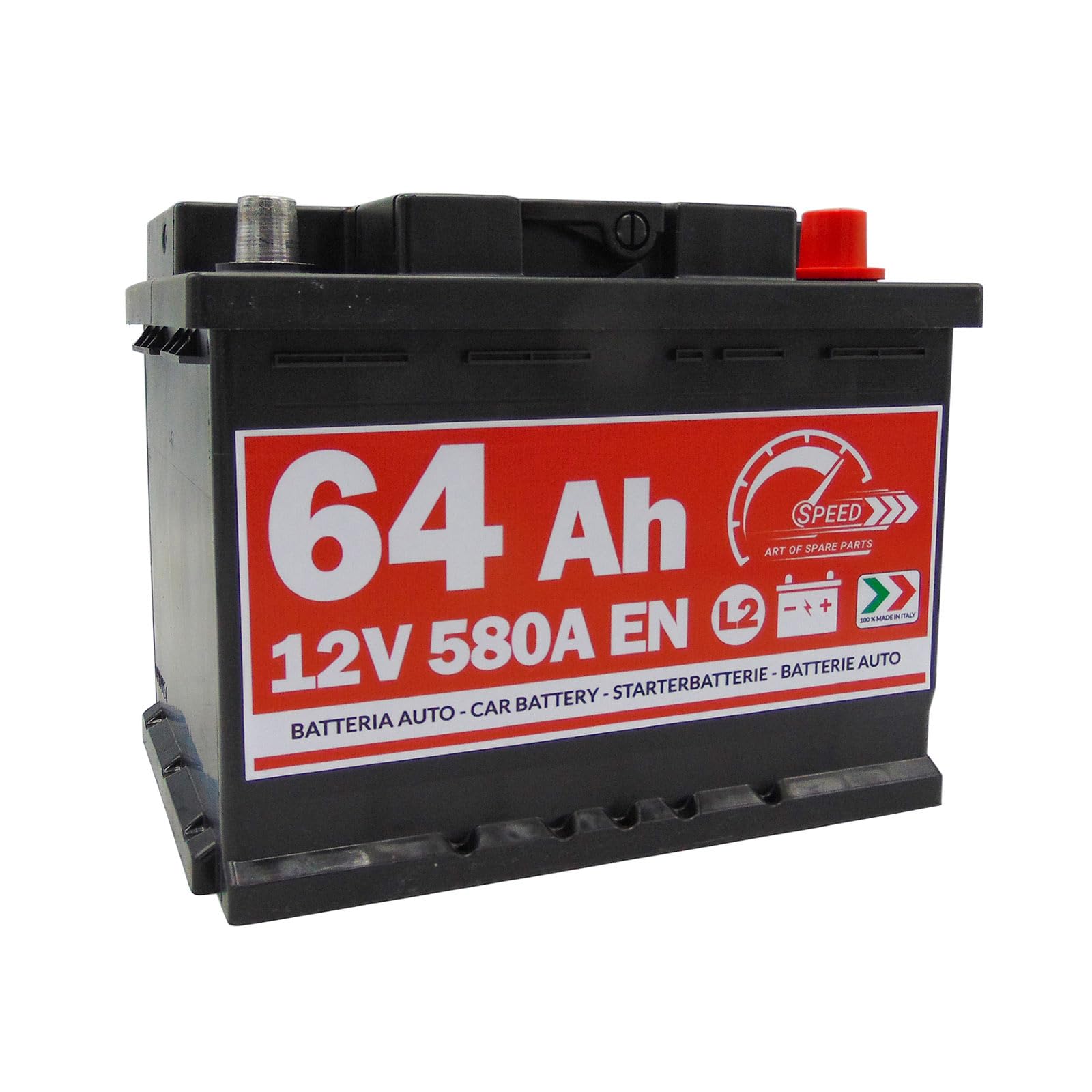 Batterie Auto Speed by SMC L264 12 V 64 Ah 610 A POSITIVE Positive A rechts (+ DX) von SPEED