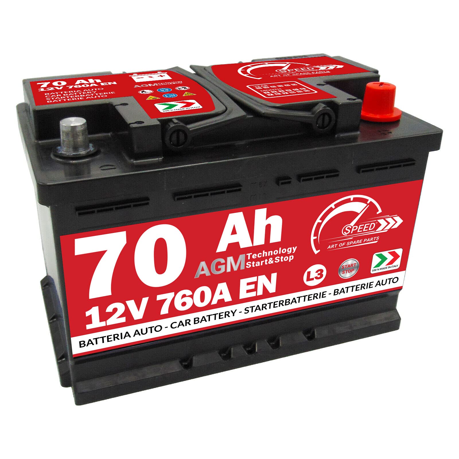 Speed Autobatterie AGM 70Ah 760A Start&Stop L3 von SPEED
