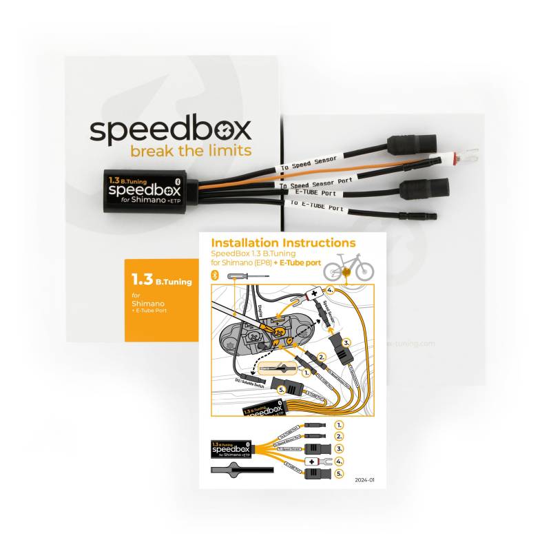SpeedBox 1.3 B.Tuning (mit Bluetooth) kompatibel mit Shimano EP8/Tuning Chip für E-Bikes mit Shimano-Motoren + E-Tube Port Di2 + Satellite System/SpeedBox App von SPEEDBOX