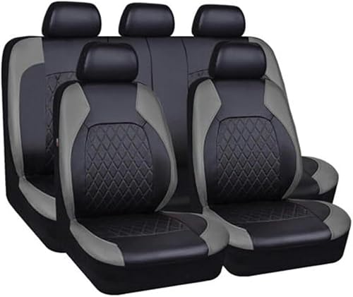 SPEESY Auto Leder Sitzbezüge für Ford Transit Custom 2013-2022，5-Sitze Allwetter wasserdichtes-grau von SPeesy