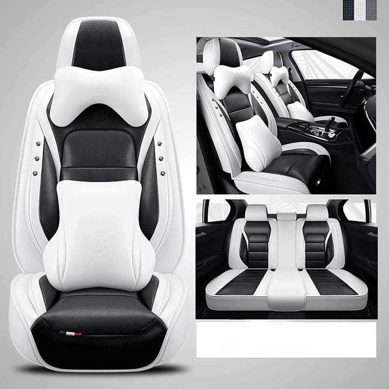 SPeesy Auto Leder Sitzbezüge für Mercedes Benz C-Class Amg C63 W204 Amg C63 W204 Amg C63 C204 Amg C63 C204，5-Sitze Allwetter wasserdichtes-Schwarz von SPeesy