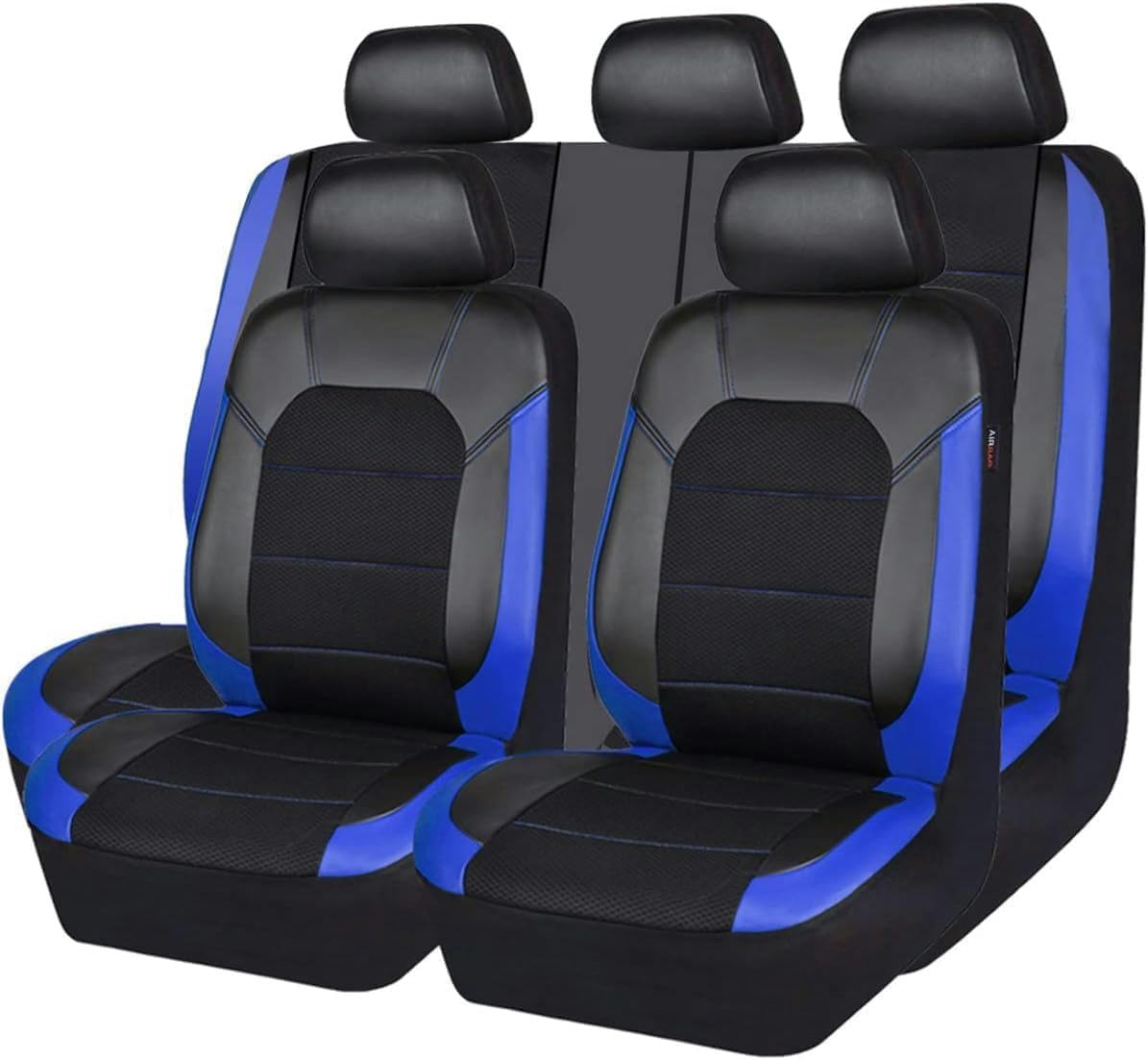 SPEESY Auto Leder Sitzbezüge für Peugeot 206Cc 308Sw 607307 307Cc 307Sw 2008 3008 4008 5008，5-Sitze Allwetter wasserdichtes-blau von SPEESY