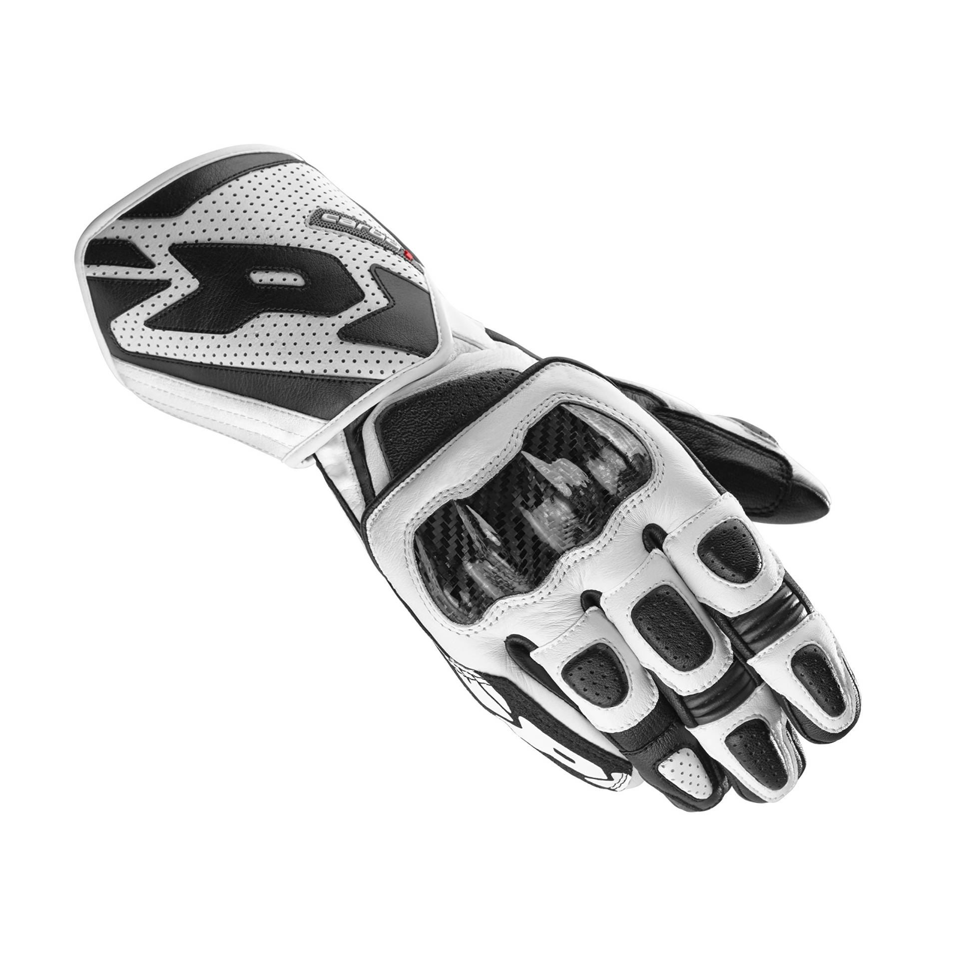 SPIDI Sport-handschuhe Motorrad CARBO 1, Schwarz/Weiß, L von SPIDI