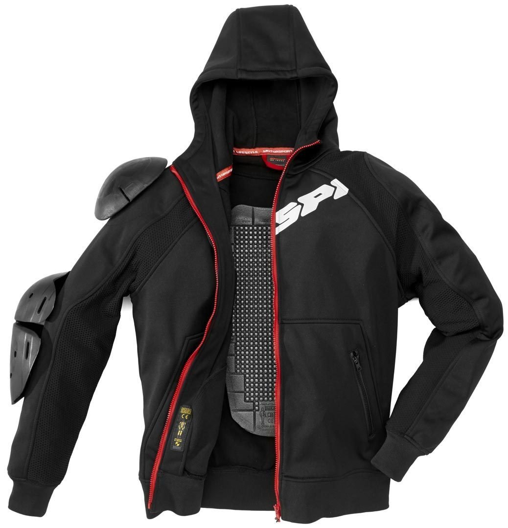 Spidi Textil Motorradjacke Hoodie Armor, Schwarz, Größe L Spidi Textil Motorradjacke Hoodie Armor, Schwarz, Größe L von SPIDI