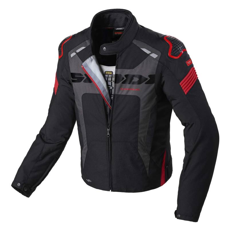 Spidi Warrior H2OUT Jacke, Schwarz/Rot, Größe M von SPIDI