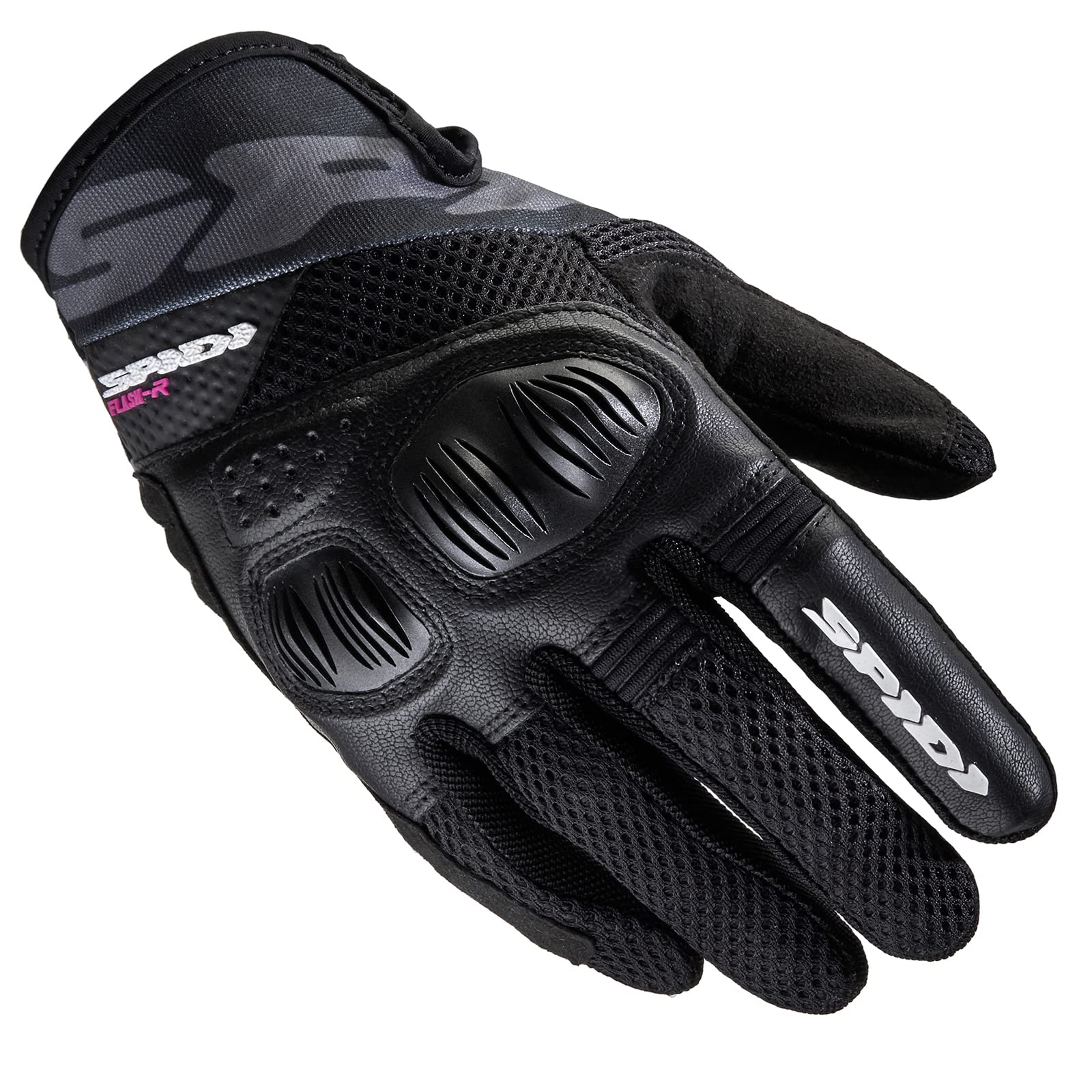 SPIDI, Flash-R Evo Lady, Damen-Motorrad-Handschuhe, schützend & strapazierfähig, Sommerhandschuhe, wasserdicht & rutschfest, Touchscreen-tauglich, durchschn. Gewicht 0,1 kg, Farbe Schwarz, Größe M von SPIDI