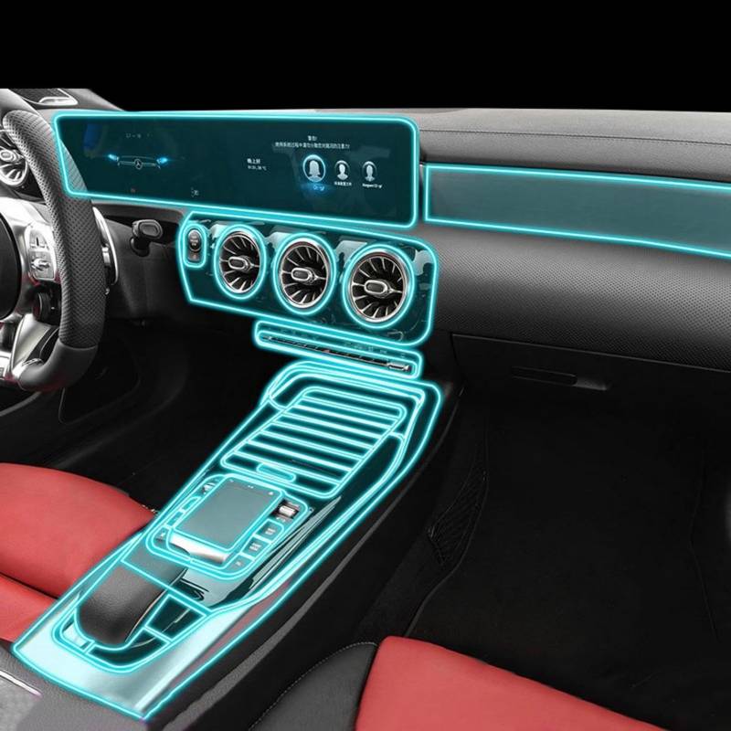SPISLXTP Auto-Innen-Mittelkonsole, transparente TPU-Schutzfolie, für Mercedes Benz AMG CLA 2020–2023 von SPISLXTP