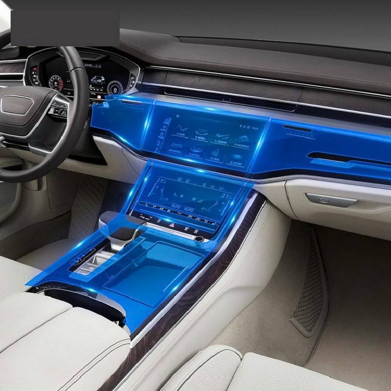 SPISLXTP Für Audi A8 D5 2018-2023 Auto Innenraum Mittelkonsole Transparent TPU Schutzfolie Anti-Kratzer Reparaturfolie Zubehör Refit von SPISLXTP