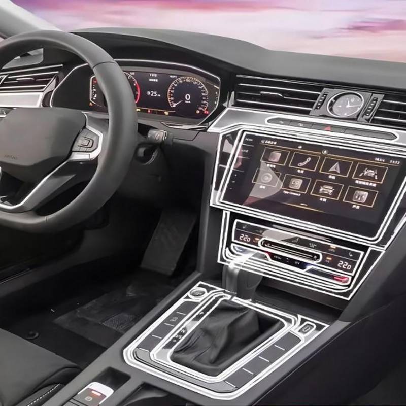 SPISLXTP Für Volkswagen Magotan 2024 Auto Innentür Mittelkonsole Medien Armaturenbrett Navigation TPU Anti-Kratzer Schutzfolie von SPISLXTP