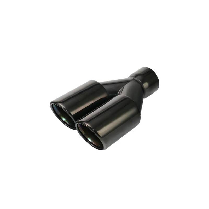 Auspuffblenden 1 PCS Auspuffrohr 2,5 Zoll Einlass Rund 3 Zoll Auslass Auto Dual Auspuff Schalldämpfer Spitze Schwarz Auspuff Endrohr(Links) von SPLACK