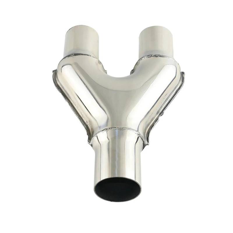 Auspuffblenden 51 Mm/57 Mm/63 Mm Einlass/Auslass Universal Edelstahl Modifizierte Autoauspuff Y-Rohr Schalldämpfer Spitze Y-Form Auspuff Endrohr(76mm) von SPLACK