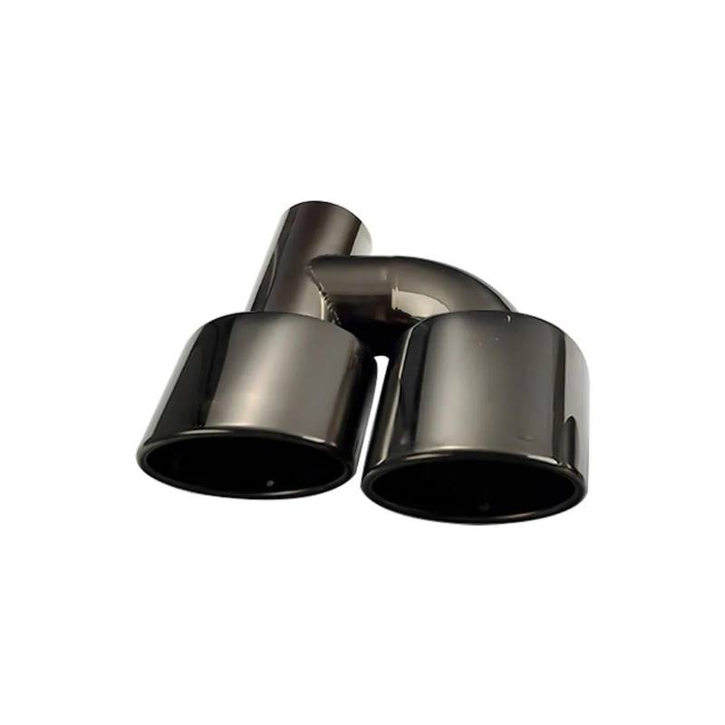 Auspuffblenden 63mm Dual Outlet Auto Auspuffblende Slant Rolled Edge Auto Schalldämpfer Auspuff Endrohr Edelstahl Mattschwarz Für C63 W204 Auspuff Endrohr(Gray left) von SPLACK
