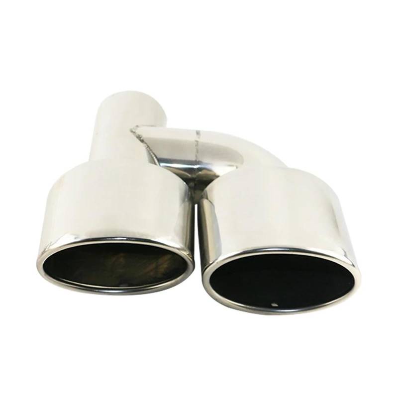 Auspuffblenden 63mm Dual Outlet Auto Auspuffblende Slant Rolled Edge Auto Schalldämpfer Auspuff Endrohr Edelstahl Mattschwarz Für C63 W204 Auspuff Endrohr(Silver left) von SPLACK