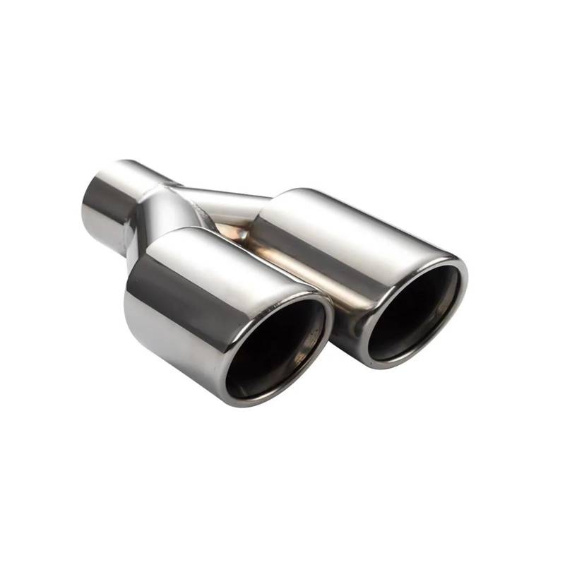 Auspuffblenden Doppelte Auspuffspitze Aus Edelstahl 57 Mm Einlass 76 Mm Auslass Schalldämpfer Auspuffrohr Auspuff Endrohr(Links) von SPLACK