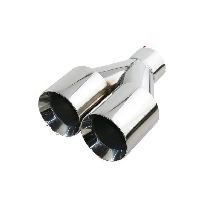 Auspuffblenden Universelles Doppelwandiges Doppelauspuffrohr Mit Autodüsen Schalldämpfer-Endrohr Für 2''/2,5'' Einlass Auspuff Endrohr(Left C) von SPLACK