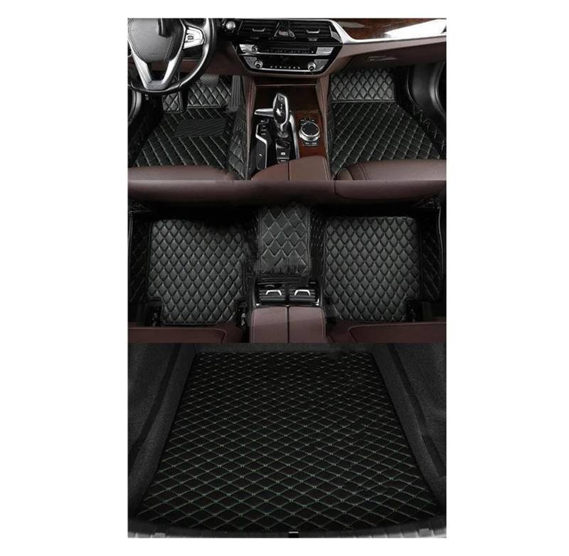 Autoteppich Auto-Bodenmatte Für 6er-Serie Für E63 2 Türen 2003-2006 2007 2008 2009 2010 Innenausstattung Teppich Kofferraummatte Autofußmatten(SCHWARZ GRÜN) von SPLACK