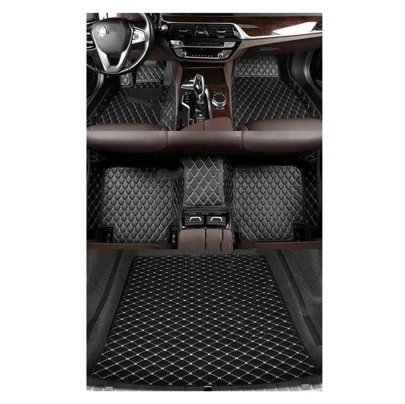 Autoteppich Auto-Bodenmatte Für IX3 G08 2022 2023 Innendetails Zubehör Teppich Kofferraummatte Autofußmatten(Black White) von SPLACK