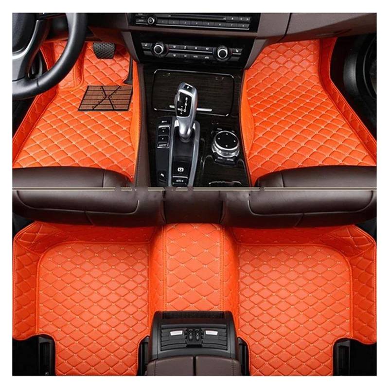 Autoteppich Auto-Fußmatten Für Hyundai Für Palisade 2020 2021 2022 2023 Jahre Kunstleder Teppich Innenraum Autozubehör Autofußmatten(Orange Red) von SPLACK