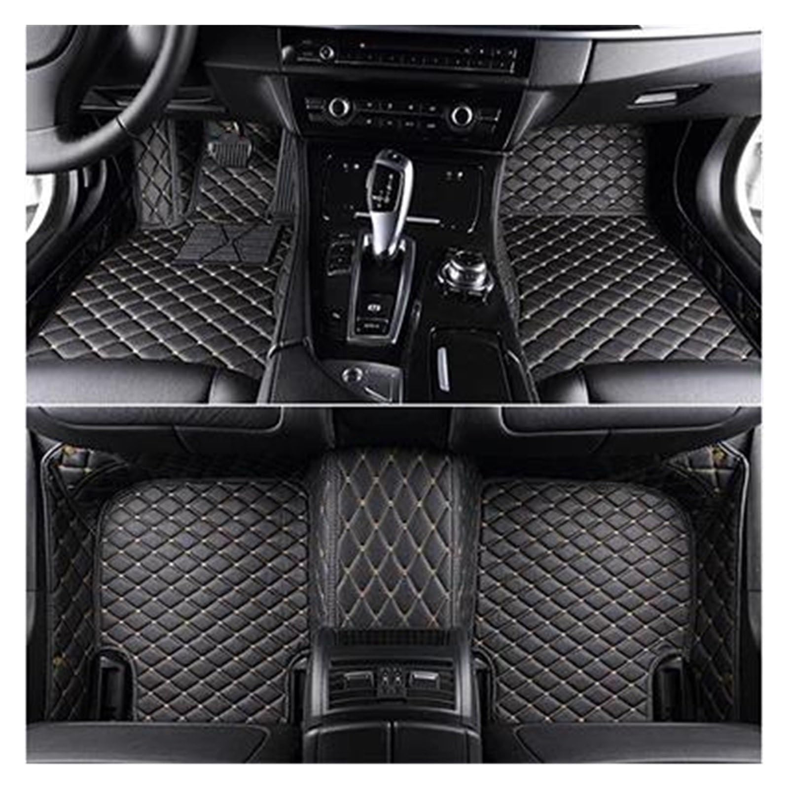 Autoteppich Benutzerdefinierte 3D-Volldeckung Auto-Fußmatten Für Tesla Für Modell 3 2019 2020 2021 2022 2023 Innenausstattung Teppich Autofußmatten(Schwarzbeige) von SPLACK