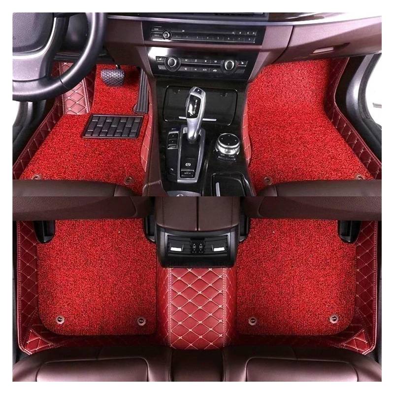 Autoteppich Custom Car Fußmatten Für Q8 2019-2024 Auto Teppiche Fuß Coche Zubehör Autofußmatten(Rot) von SPLACK