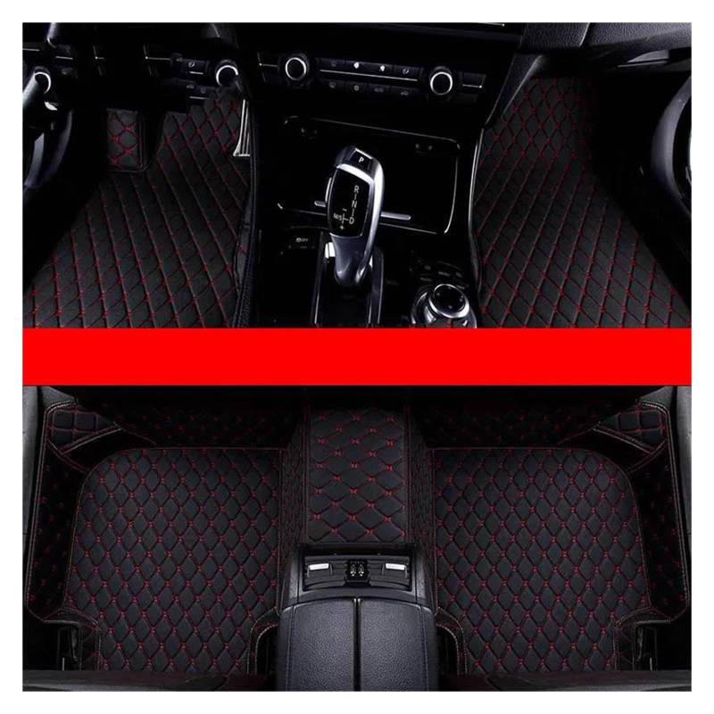 Autoteppich Für Citroen Für C3 2002–2024 Individuelle Auto-Fußmatten Auto-Zubehör Fußteppich Autofußmatten(Schwarz Rot) von SPLACK