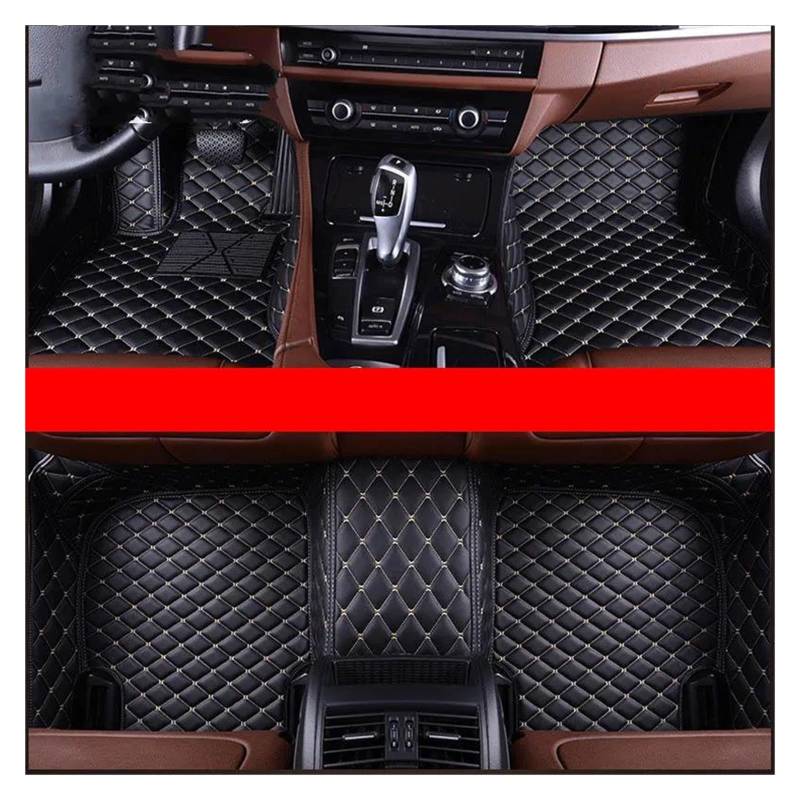 Autoteppich Für KIA Für Stonic 2017 2018 2019 2020 2021 2022 2023 2024 Custom Car Fußmatten Auto Zubehör Fuß Teppich Autofußmatten(Schwarzbeige) von SPLACK