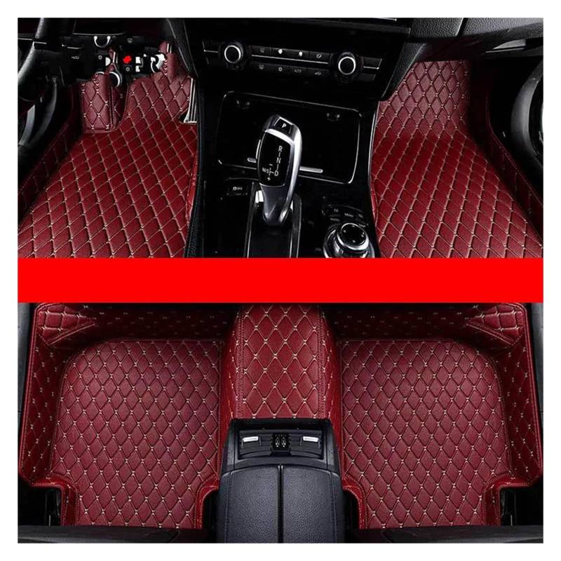 Autoteppich Für KIA Für Stonic 2017 2018 2019 2020 2021 2022 2023 2024 Custom Car Fußmatten Auto Zubehör Fuß Teppich Autofußmatten(WEINROT) von SPLACK