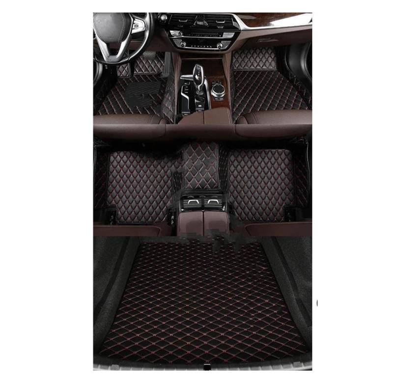 Autoteppich Maßgeschneiderte Auto-Fußmatte Für 6er-Serie Für F12 2010-2018 Innenausstattung Teppich Kofferraummatte Autofußmatten(Schwarz Rot) von SPLACK