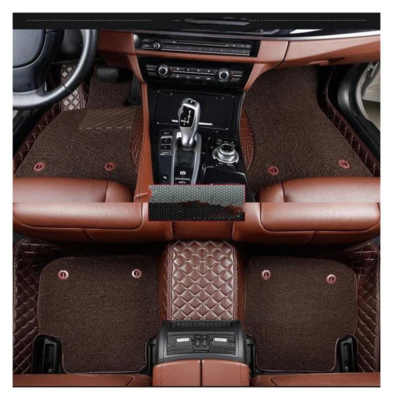 Autoteppich Maßgeschneiderter Doppellagiger Auto-Fußmattenteppich Passend Für Hyundai Für Coupe 2004 2005 2006 Fußmatten-Set Innenausstattung Autofußmatten(Coffe) von SPLACK