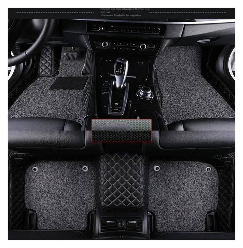 Autoteppich Maßgeschneiderter Doppellagiger Auto-Fußmattenteppich Passend Für Hyundai Für Coupe 2004 2005 2006 Fußmatten-Set Innenausstattung Autofußmatten(Grau) von SPLACK